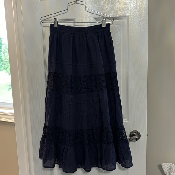 Navy Blue Peasant Skirt - Picture 6 of 6